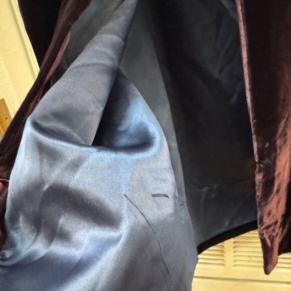 Vintage Victor Costa Saks Fifth Avenue Puff Sleeve Velvet Blue Formal Dress 10 - Picture 12 of 15